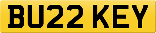 BU22 KEY private number plate